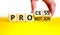 Process and promotion symbol. Concept words Process and promotion on wooden cubes. Businessman hand. Beautiful yellow table white