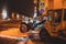 Process of snow removal on the city streets and roads with municipal vehicle, bulldozer, snowblower plow truck, snowplow, snow