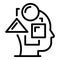 Process thinking icon outline vector. Critical mind