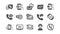 Processing icons. Call center, Support and Chat message. Classic icon set. Vector