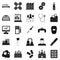 Processing plant icons set, simple style