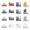 Processing plant related icon set