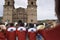 procession catholic at the festival of the Virgin Candelaria, with music and intrument puno peru