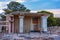 Procession fresco at ruins of Knossos palace in Crete, Greece