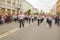 the procession of the male orchestra on Kuibyshev street at the carnival dedicated to the World Cup