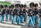 The procession of the royal guardsmen to the royal palace Amalienborg