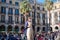 Processional giants show at Plaza Reial in Barcelona