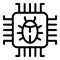 Processor bug icon outline vector. Data network