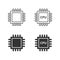 Processor icon. Mini cpu icon flat style. Mobile processor vector