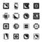 Processor icons set simple vector. Central computer card