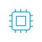 Processor linear icon. Core . Thin line illustration. Chip, chipset. Vector isolated outline drawing. Editable stroke
