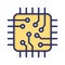 Processor, microchip, hardware, CPU  fully editable vector icons