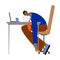 Procrastination and delaying working tasks concept. businessman sitting with legs on office desk procrastinating work