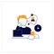 Procrastinator dreamer flat icon