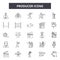 Producer line icons, signs, vector set, linear concept, outline illustration