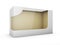 Product Cardboard Plastic Package Box With Window. 3d Illustration Isolated White.