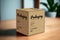 Product cubic box mockup - Realistic brown carton package with copy space