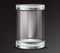 Product exhibit glass container realistic vector