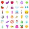 Product icons set, cartoon style