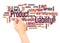 Product Liability word cloud hand writing concept