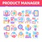 Product Manager Work Collection Icons Set Vector