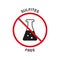 Product Not Sulfate Silhouette Black Icon. Sulfites Free Stop Sign. Flask, Test Tube Chemical Forbidden Symbol. Natural