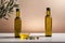 Product packaging mockup photo of bottle of olive oil, studio advertising photoshoot