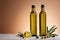 Product packaging mockup photo of bottle of olive oil, studio advertising photoshoot