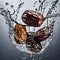 Product Photography of Dates Dipped in Water Splash