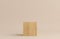 Product Podium - Wooden Square Podium, Beige Background. 3D Illustration