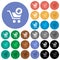 Product purchase features round flat multi colored icons
