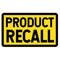 Product Recall sign on white