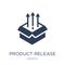 product release icon. Trendy flat vector product release icon on