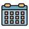 Production calendar icon color outline vector