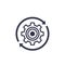 Production cycle icon with cogwheel