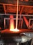 Production of enamel, the streams of molten glass