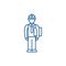Production manager line icon concept. Production manager flat  vector symbol, sign, outline illustration.