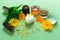 Production of natural cosmetics. Medicinal flowers of calendula, chamomile, mint and herbal tincture, aroma oil, honey. Medicinal