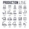 Production outline icons collection set. Industry linear symbol pack. Modern template of thin line icons, logo, symbols