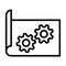 production plan icon, prototype symbol
