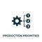 Production Priorities icon. Monochrome simple Product Management icon for templates, web design and infographics