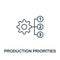 Production Priorities icon. Monochrome simple Product Management icon for templates, web design and infographics