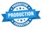 production round ribbon isolated label. production sign.