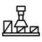 Production system icon outline vector. Factory machine