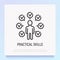 Productive man thin line icon, multitasking and planning. Modern vector illustration