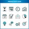 Productivity Icon set Related Vector Line Icons