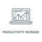 Productivity increase vector line icon, linear concept, outline sign, symbol