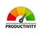 Productivity level meter. Productivity speedometer. Average risk meter.