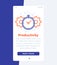 productivity mobile banner with line icon