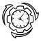 Productivity productive work process time efficient labour single isolated icon with sketch hand drawn outline style